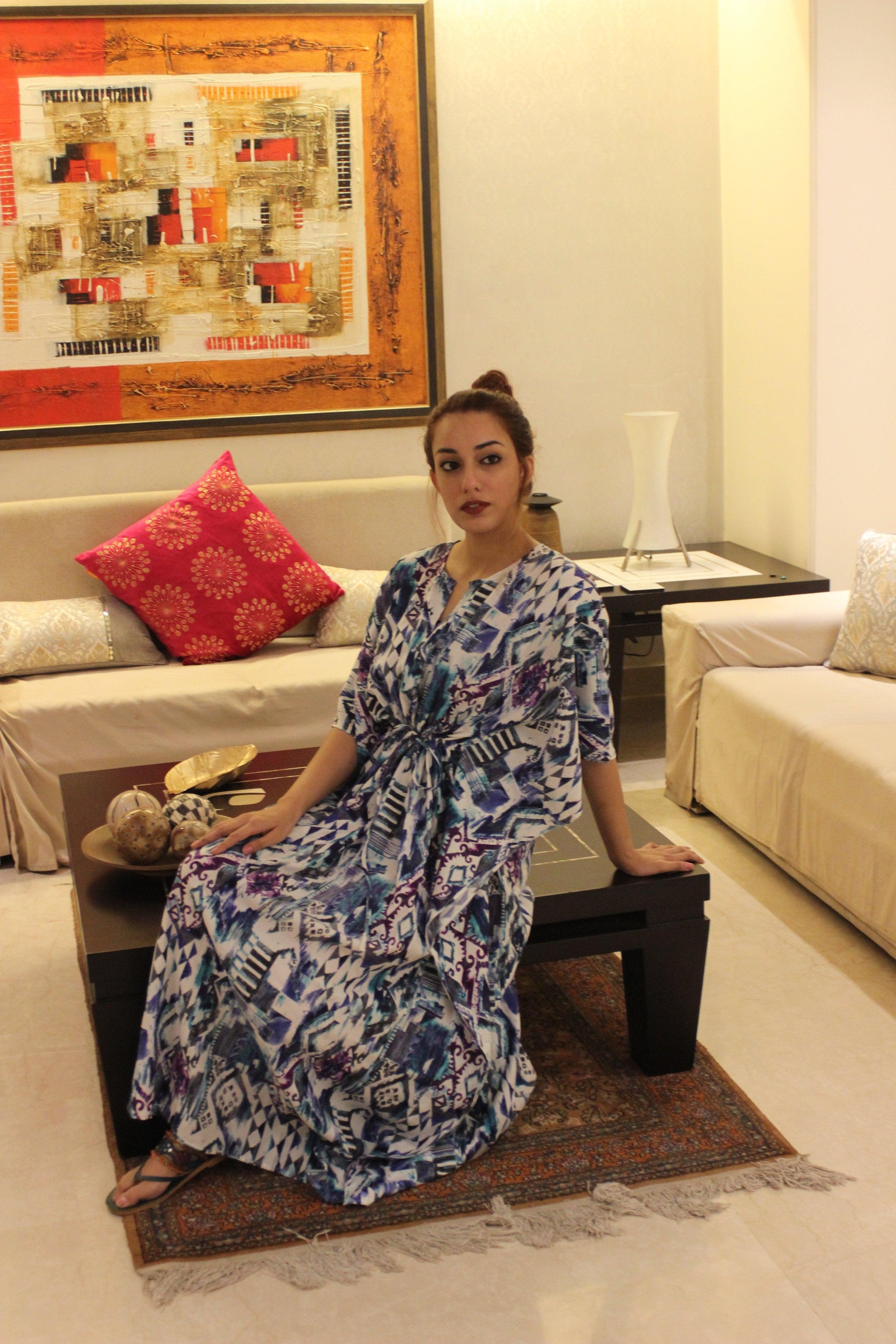 BLIZZARD MESS KAFTAN House of Viraasi #sustainable-fashion# #slow-fashion# #freesizeclothes# #bodypositivity#