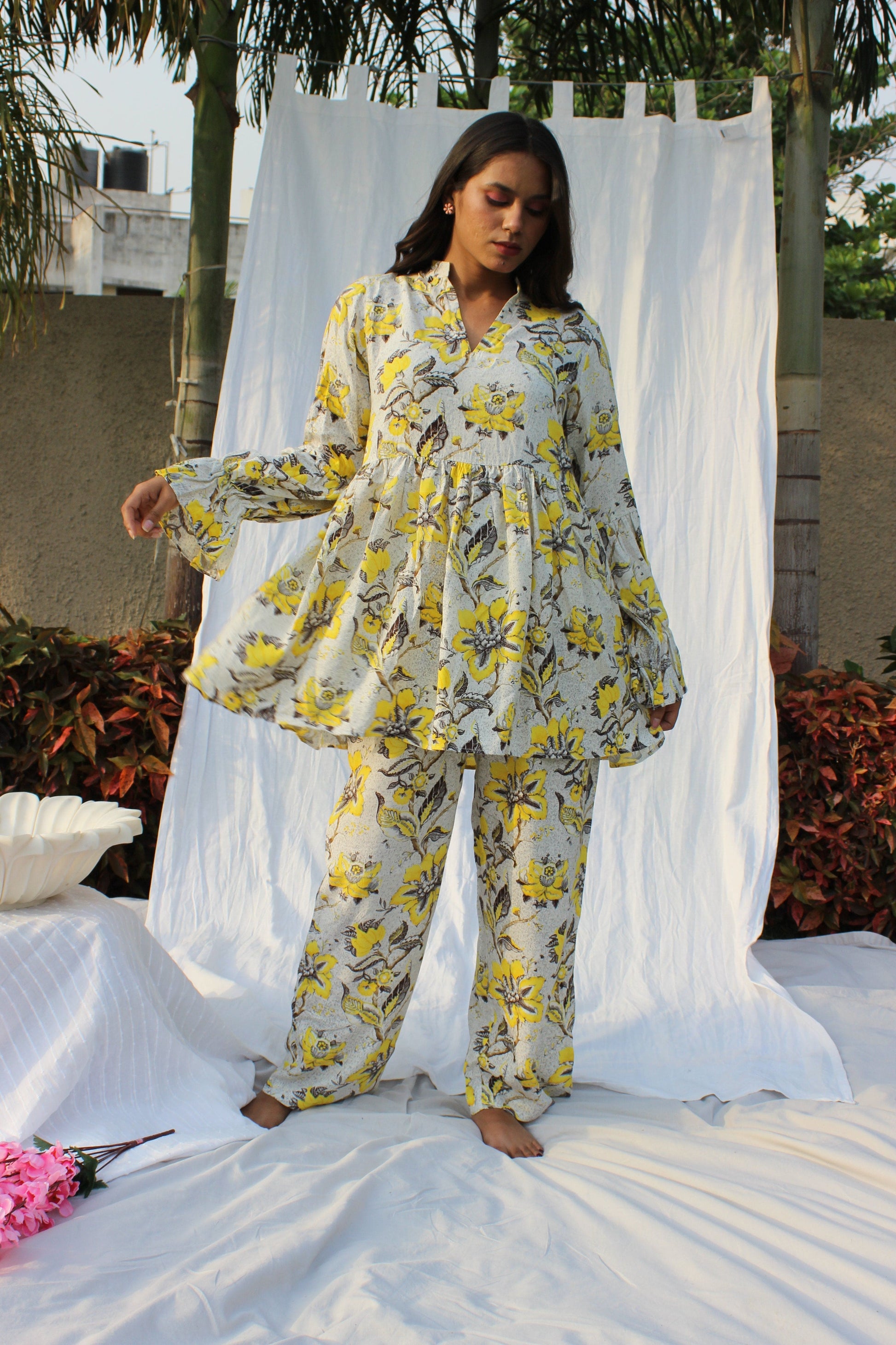 BREAKING DAWN RUFFLE Co-ord House of Viraasi #sustainable-fashion# #slow-fashion# #freesizeclothes# #bodypositivity#