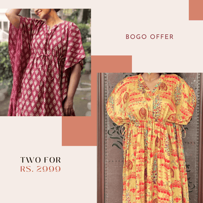 BUY ANY 2 KAFTANS FOR RS. 2999 - House of Viraasi