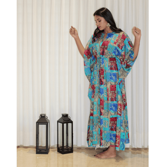 BLUE BOO KAFTAN - House of Viraasi