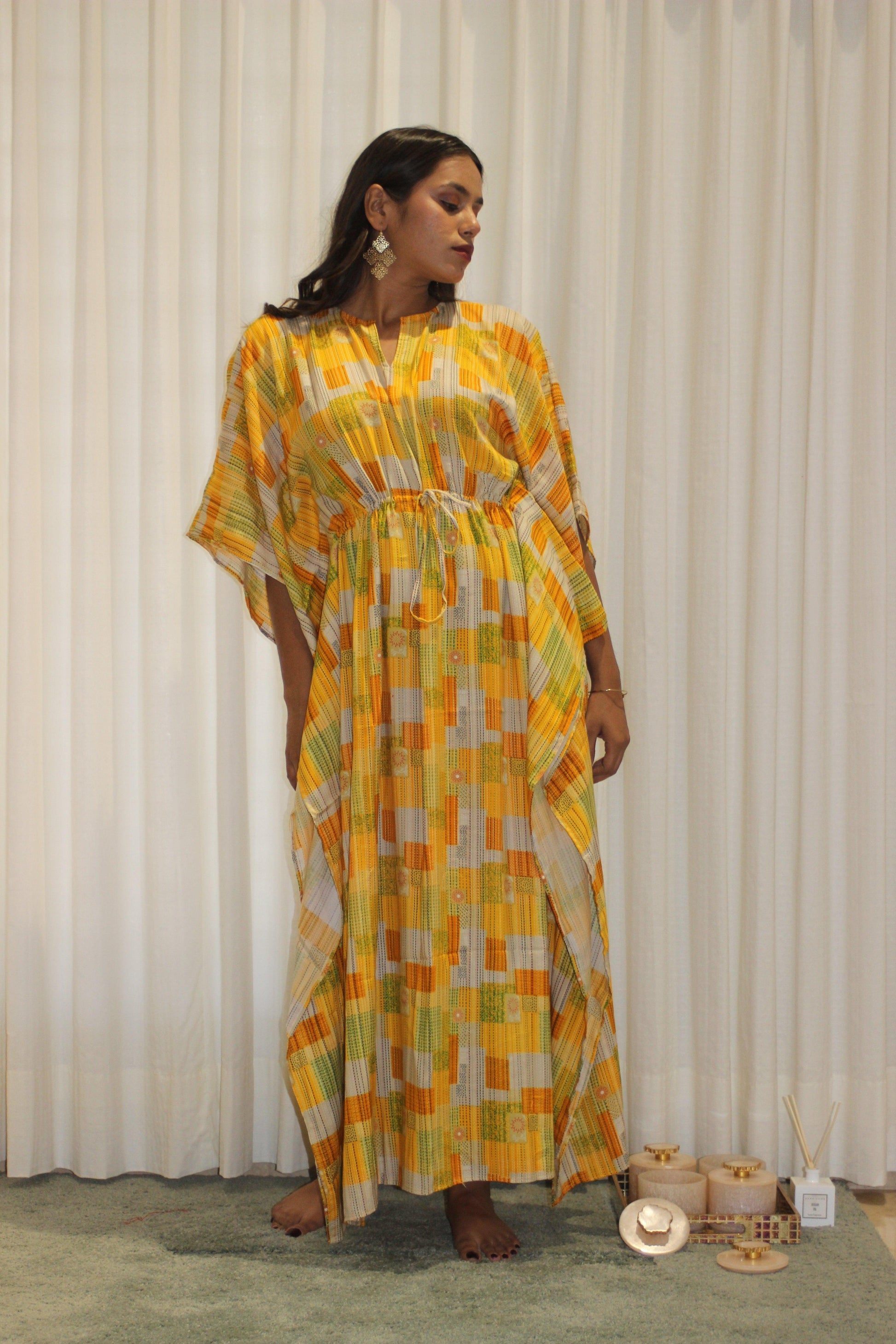 HONEYCOMB KAFTAN House of Viraasi #sustainable-fashion# #slow-fashion# #freesizeclothes# #bodypositivity#