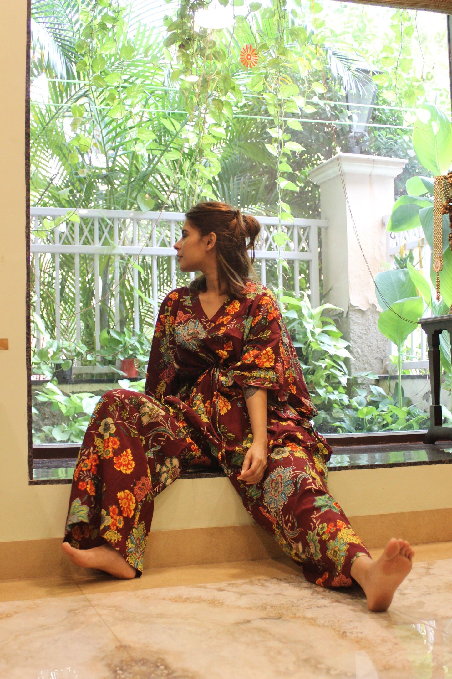 RUBY RADIANCE KAFSUIT House of Viraasi #sustainable-fashion# #slow-fashion# #freesizeclothes# #bodypositivity#