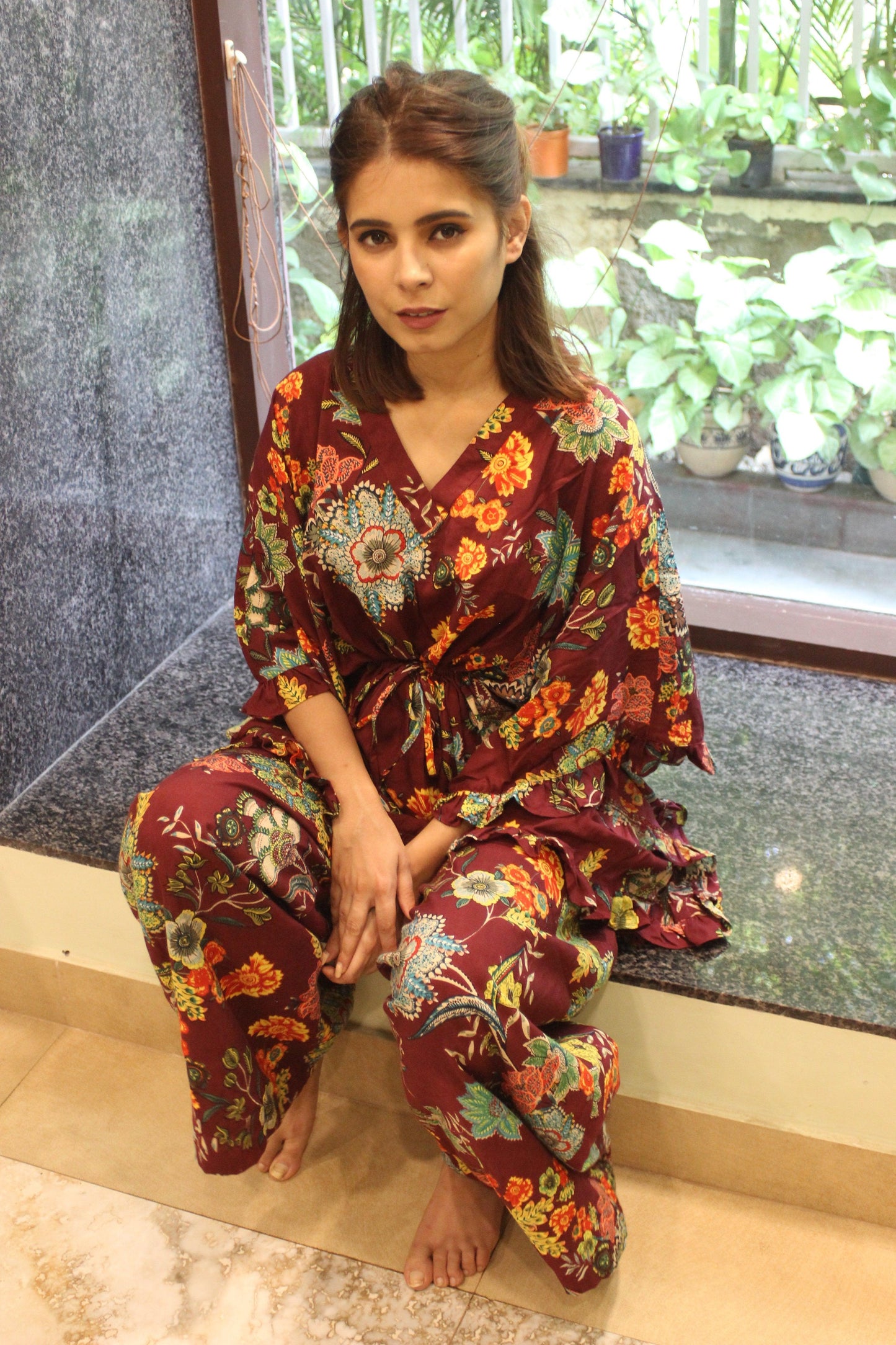 RUBY RADIANCE KAFSUIT House of Viraasi #sustainable-fashion# #slow-fashion# #freesizeclothes# #bodypositivity#