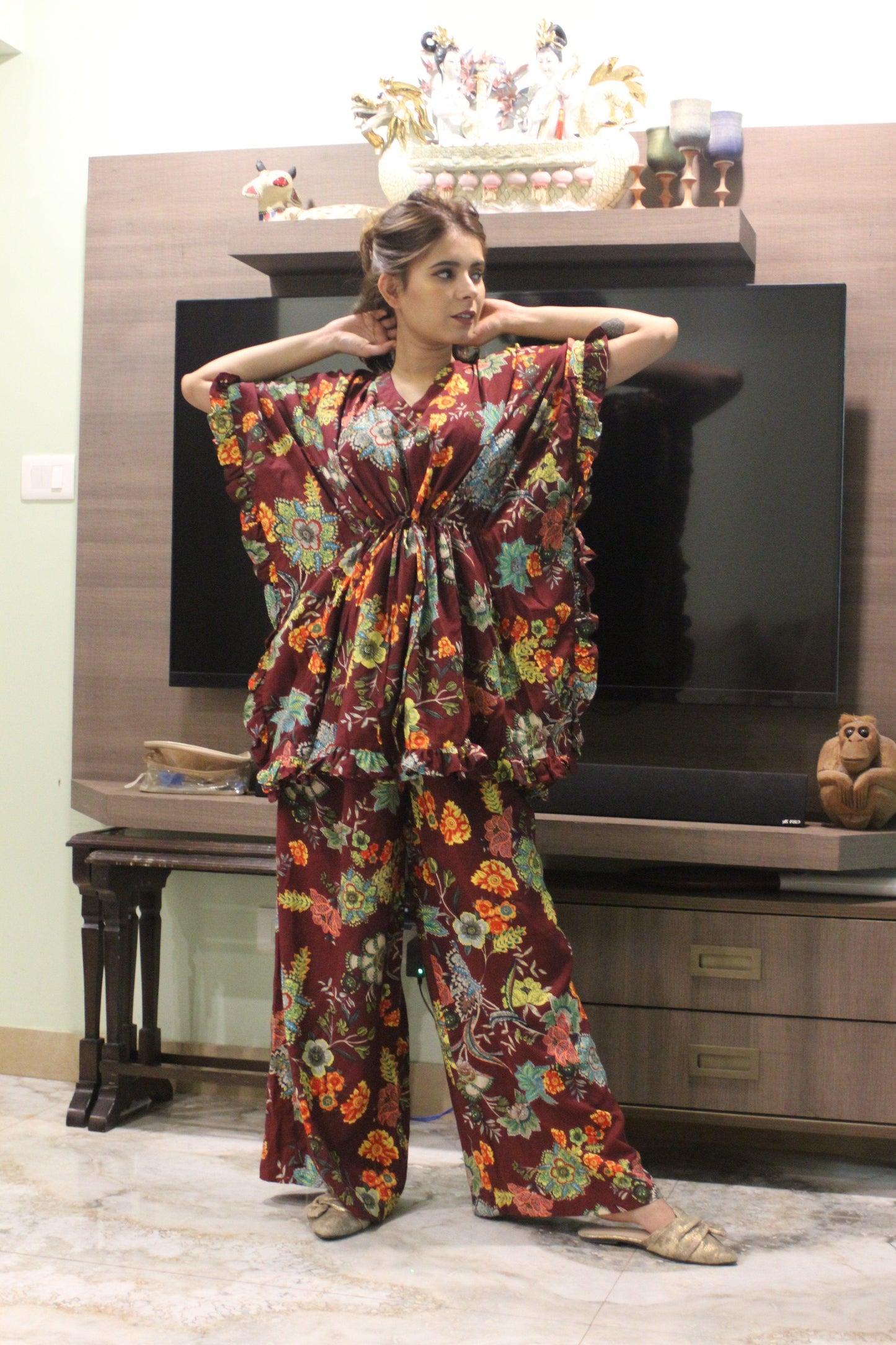 RUBY RADIANCE KAFSUIT House of Viraasi #sustainable-fashion# #slow-fashion# #freesizeclothes# #bodypositivity#