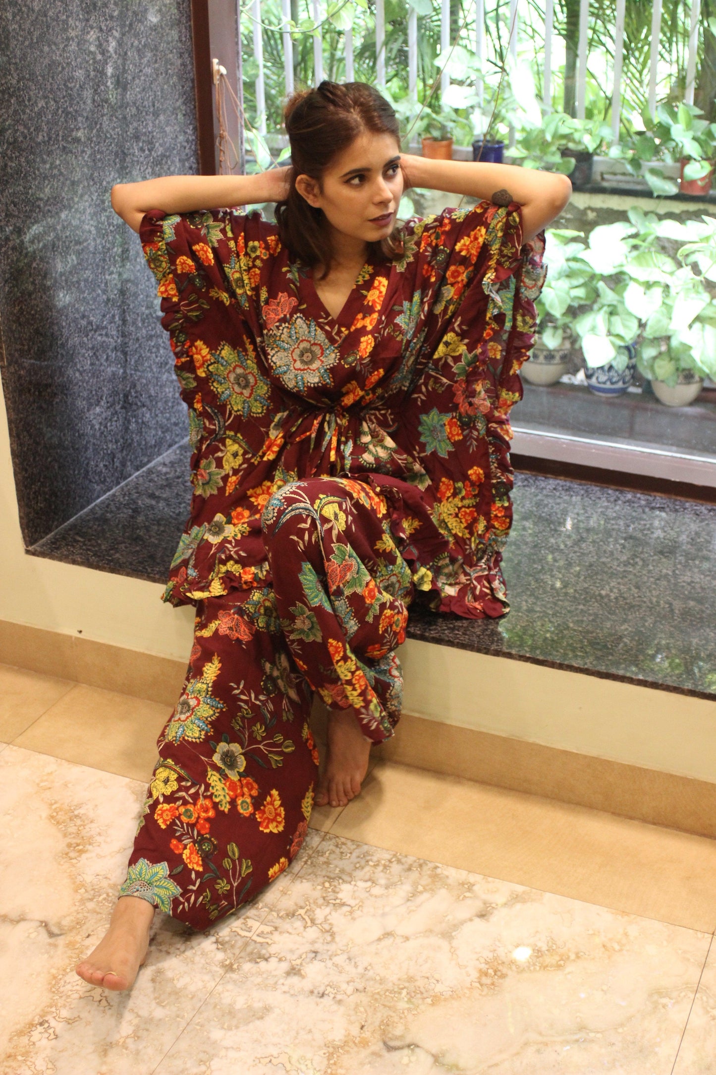 RUBY RADIANCE KAFSUIT House of Viraasi #sustainable-fashion# #slow-fashion# #freesizeclothes# #bodypositivity#