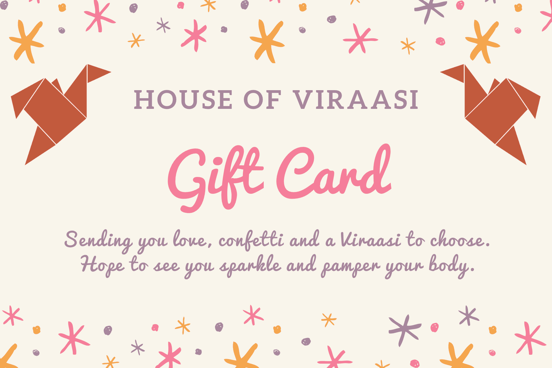 Viraasi Gift Card House of Viraasi #sustainable-fashion# #slow-fashion# #freesizeclothes# #bodypositivity#